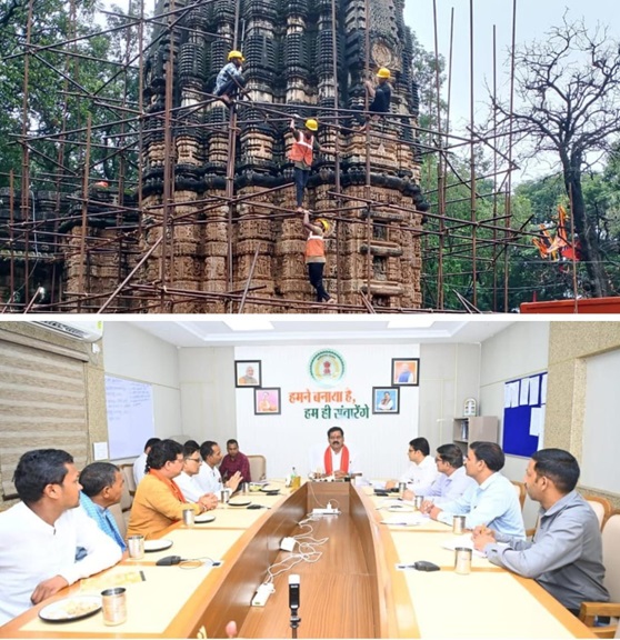 भोरमदेव मंदिर का हो रहा केमिकल ट्रीटमेंट एवं सुदृढ़ीकरण