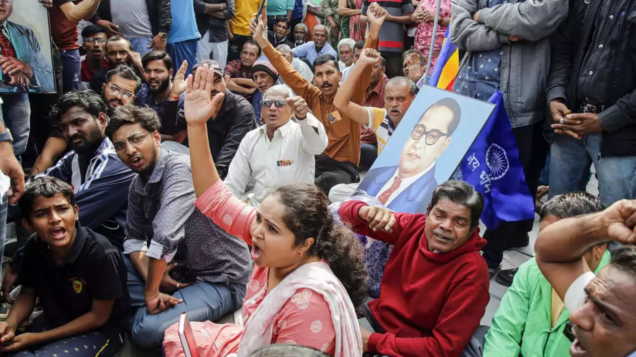 BR Ambedkar’s statue vandalised in Ahmedabad, sparks protests