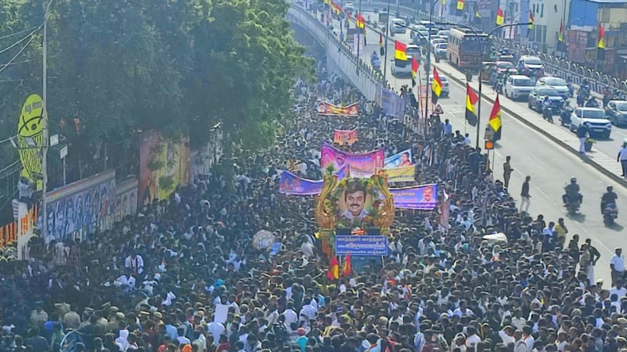 Traffic disruption in Chennai amidst DMDK rally on Vijayakanth’s death anniversary