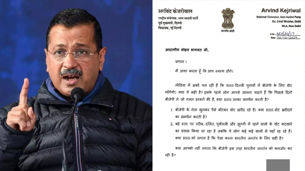 ‘Openly distributing money’: Kejriwal writes to RSS, asks whether it supports BJP