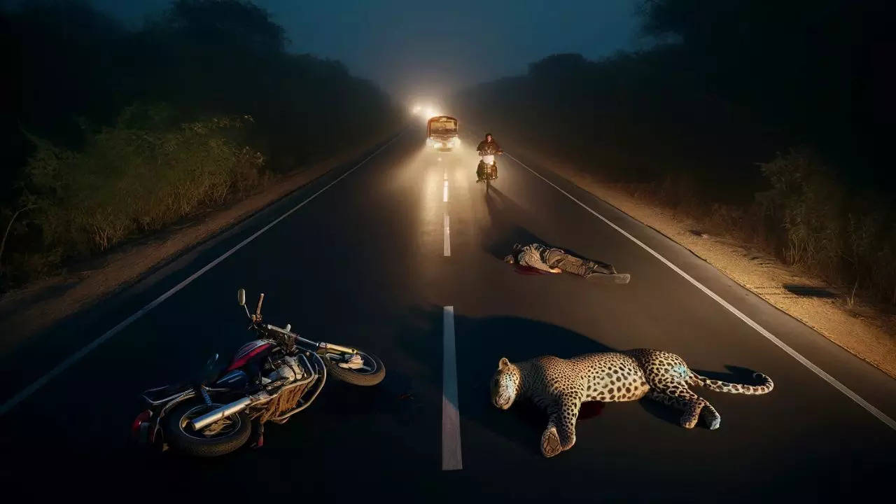 Leopard, biker ‘kill each other’ on UP highway