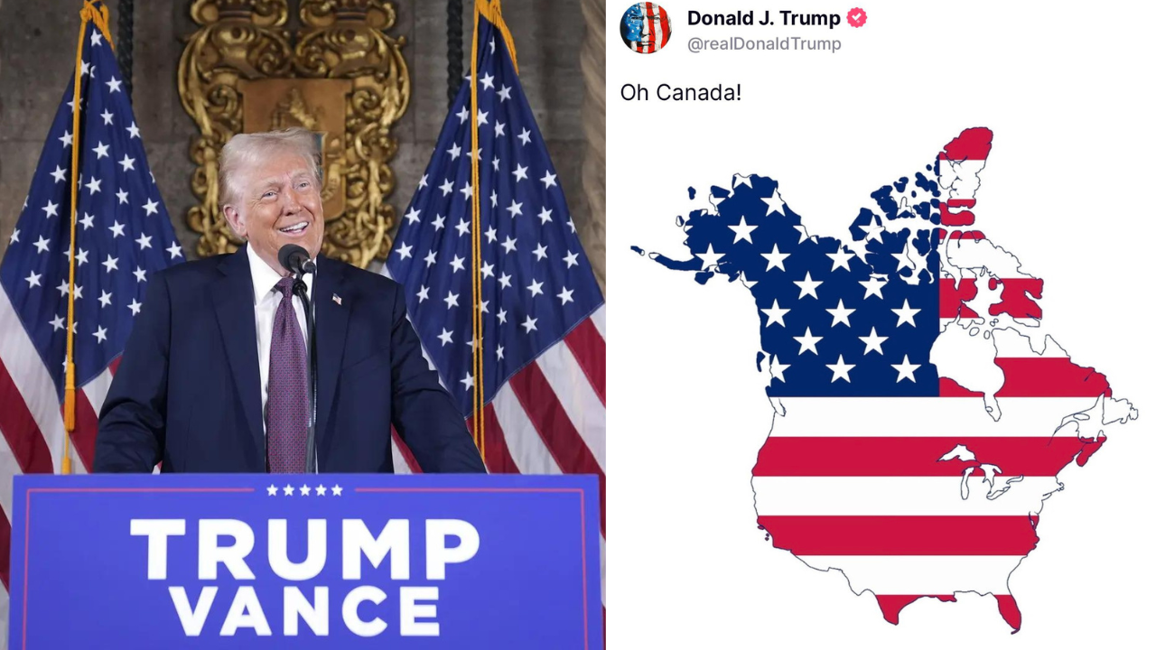 ‘Oh Canada’: Trump shares map with 51 US states