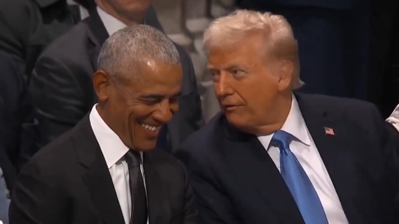 Watch: Trump and Obama share laughs at Jimmy Carter’s funeral