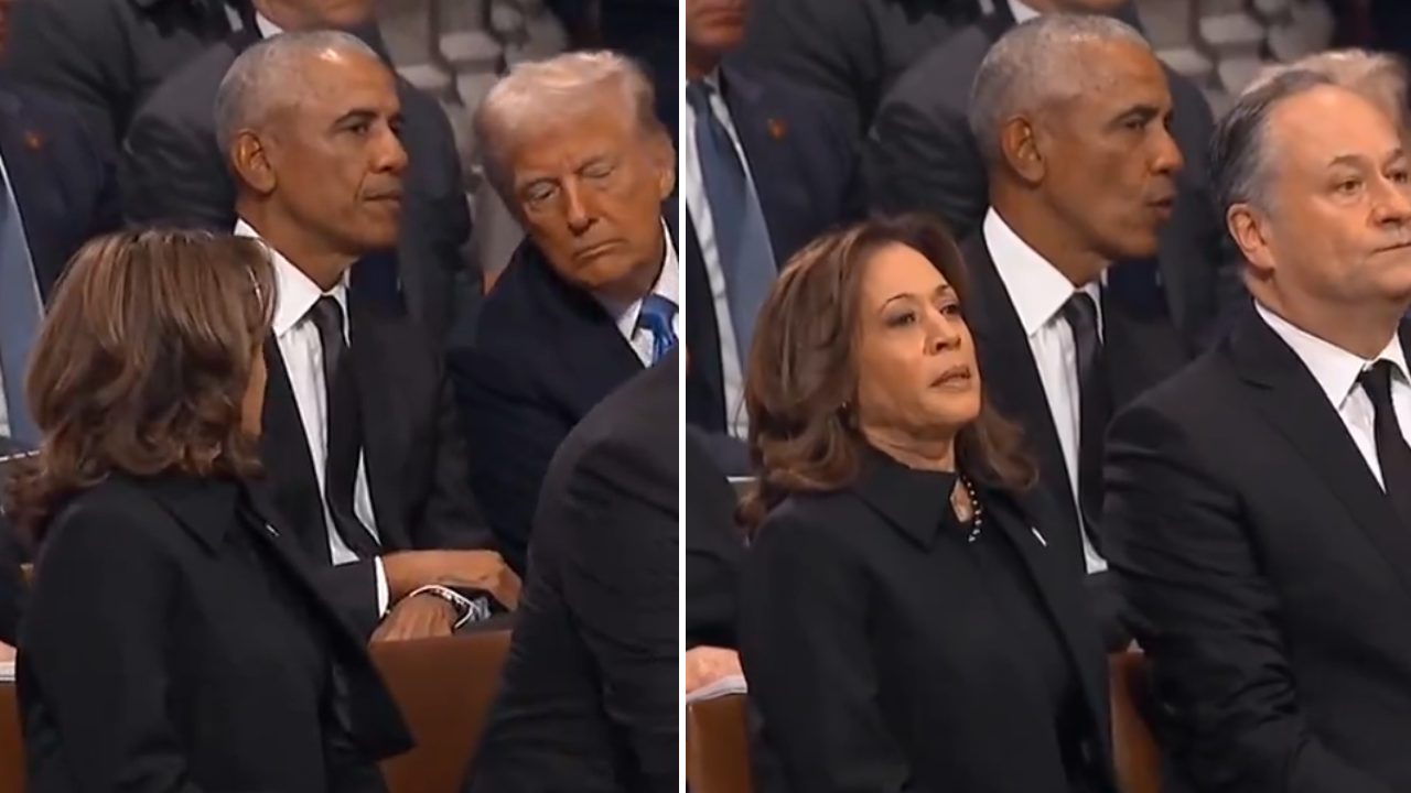 Kamala Harris’ death stare at Obama and Trump’s chat: Is she jealous?