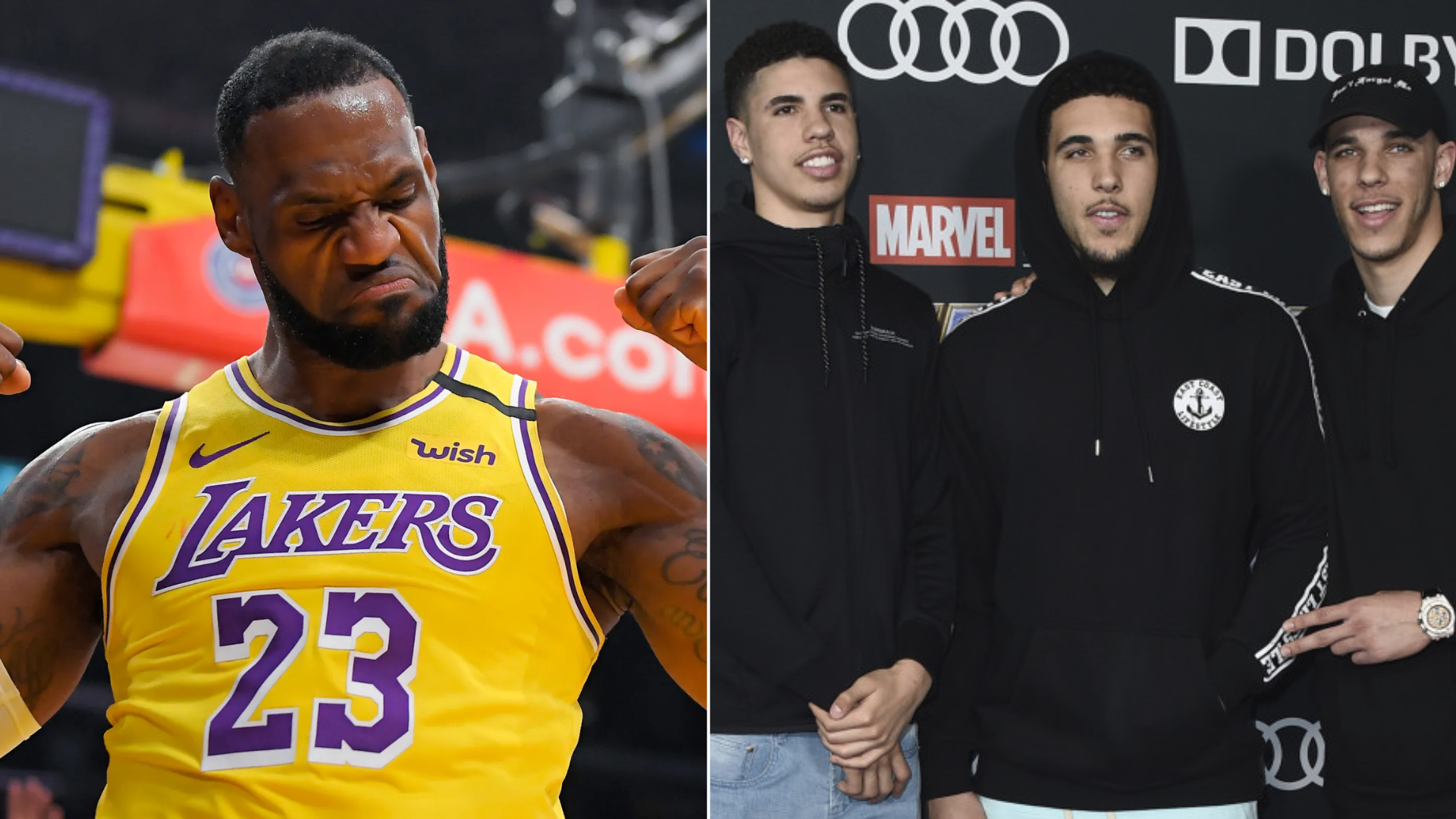 James reacts to Lonzo, LaMelo & LiAngelo Ball’s stellar $296mn achievement