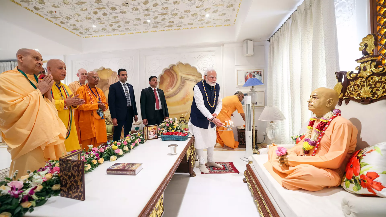 PM opens Rs 170cr Iskcon temple in Mumbai, starts work of Vedic museum